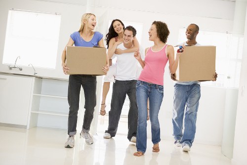 Packed moving boxes in a Kingston upon Thames home