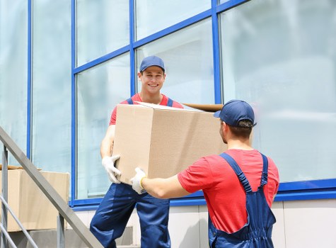 Careful loading of household furniture during a local move