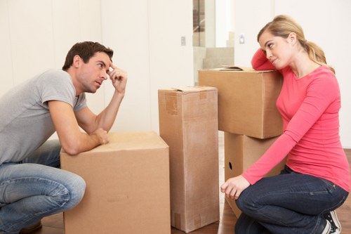 Packing and loading items into a local moving van service