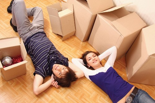 Staff preparing an office workspace for a business move