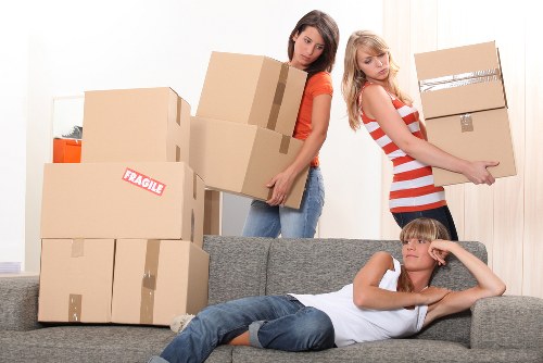 Furniture being carried for a Kingston upon Thames move